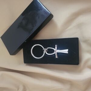 Os Ombres Egyptian Ankh Cross Silver Keychain NIB